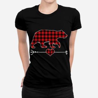 Grandma Bear Christmas Pajama Red Plaid Buffalo Family Gift Women T-shirt | Crazezy AU