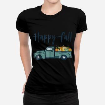 Happy Fall Vintage Pumpkin Truck Women T-shirt | Crazezy