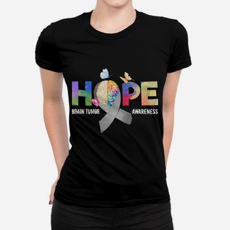 Hope Brain Tumor Awareness Gift Brain Tumor Survivor Women T-shirt | Crazezy