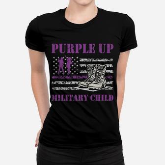 I Purple Up Month Of Military Child Kids Army Us Flag Retro Sweatshirt Women T-shirt | Crazezy UK
