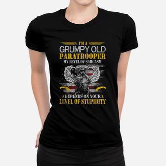 I'm A Grumpy Old Paratrooper Flag Tshirt, Veterans Day Gift Women T-shirt | Crazezy UK