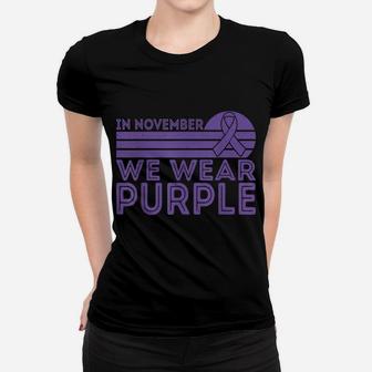 In November We Wear Purple Retro Prematurity Awareness Women T-shirt | Crazezy