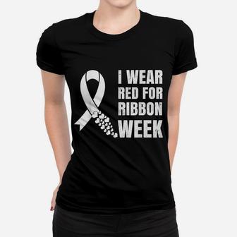 In October I Wear Red For Ribbon Week Awareness Kids Boys Women T-shirt | Crazezy DE