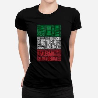 Italy Flag Shirt With Towns And Cities Of Italy Sweatshirt Women T-shirt | Crazezy DE