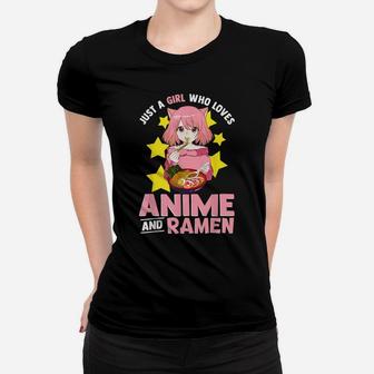 Just A Girl Who Loves Anime And Ramen Bowl Japanese Noodles Women T-shirt | Crazezy CA