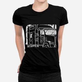 Just A Girl Who Loves Her Trucker Fun Semi Truck Women T-shirt | Crazezy