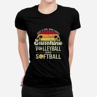 Just A Girl Who Loves Sunshine Volleyball And Softball Women T-shirt | Crazezy