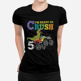 Kids 5 Years Old 5Th Birthday Dinosaur Trex Shirt Boy Girl Gifts Women T-shirt | Crazezy