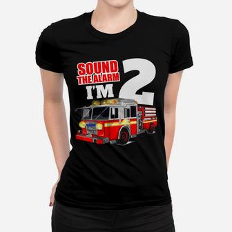 Kids Fire Truck 2Nd Birthday T Shirt 2 Boy Toddler Firefighter Women T-shirt | Crazezy