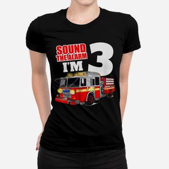 Kids Fire Truck 3Rd Birthday T Shirt 3 Boy Toddler Firefighter Women T-shirt | Crazezy CA