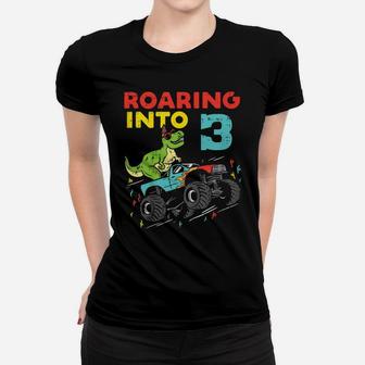 Kids Roaring 3 Trex Dinosaur Monster Truck 3Rd Birthday Boys Gift Women T-shirt | Crazezy AU