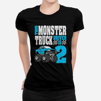 Kids This Monster Truck Driver Is 2 Birthday Top For Boys Women T-shirt | Crazezy DE