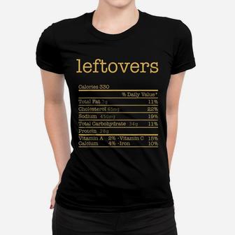 Leftovers Nutrition Facts Funny Thanksgiving Christmas Food Women T-shirt | Crazezy CA