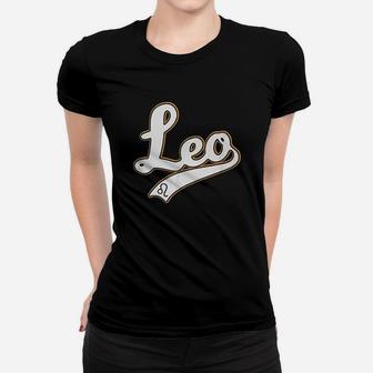 Leo July And August Birthday Astrology Sign Baseball Script Women T-shirt | Crazezy AU