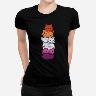 Lesbian Pride Cat Lgbt Gay Flag Cute Hers And Hers Gifts Sweatshirt Women T-shirt | Crazezy UK