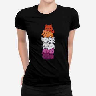 Lesbian Pride Cat Lgbt Gay Flag Cute Hers And Hers Gifts Women T-shirt | Crazezy UK