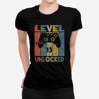 Level 13 Unlocked Gamer Birthday Funny Boy Girl Cute Graphic Women T-shirt | Crazezy AU