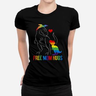 Lgbt Free Mom Hugs Dinosaur Rex Mamasaurus Ally Rainbow Flag Women T-shirt | Crazezy DE