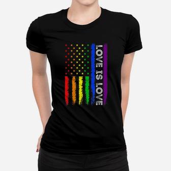 Love Is Love, Gay Pride LGBTQ Rainbow Tee For Pride Month Women T-shirt | Crazezy