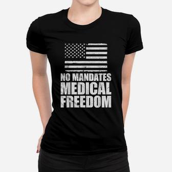 Medical Freedom Shirt Us Flag Medical Freedom No Mandates Women T-shirt | Crazezy UK