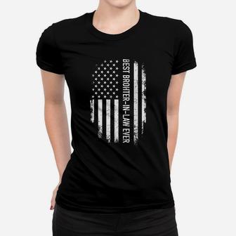 Mens Best Brother-In-Law Ever Vintage Us American Flag Women T-shirt | Crazezy