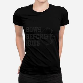 Mens Bows Before Hoes Archery Bow Hunting Funny Archer Gift Women T-shirt | Crazezy DE