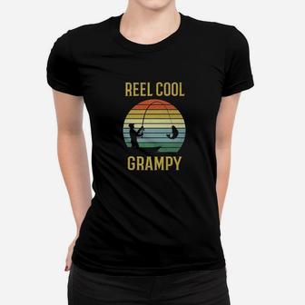 Mens Reel Cool Grampy Fishing Fathers Day Gift Idea Grandpa Premium Women T-shirt | Crazezy