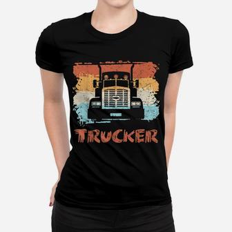 Mens Retro Trucker Gift For Truck Driver Men Distressed Women T-shirt | Crazezy