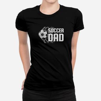 Mens Soccer Dad Ball In Goal Fathers Day Premium Women T-shirt | Crazezy
