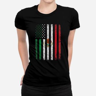 Mexico Flag Shirt Gift 4Th Of July Usa American Mexican Flag Women T-shirt | Crazezy