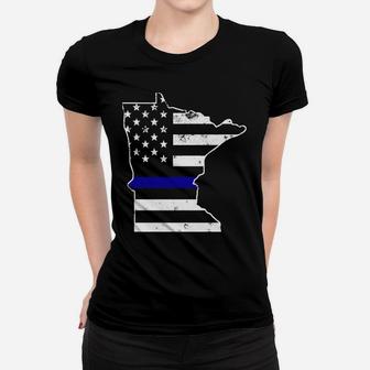 Minnesota Thin Blue Line Police Flag Hoodie Sweatshirt Women T-shirt | Crazezy AU