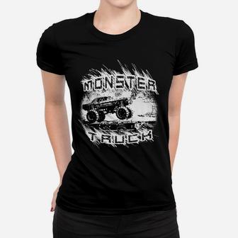Monster Truck Racing, Crushing Jumping Cars Women T-shirt | Crazezy UK