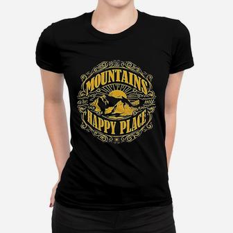 Mountains Are My Happy Place Cool Vintage Hiking Camping Women T-shirt | Crazezy DE