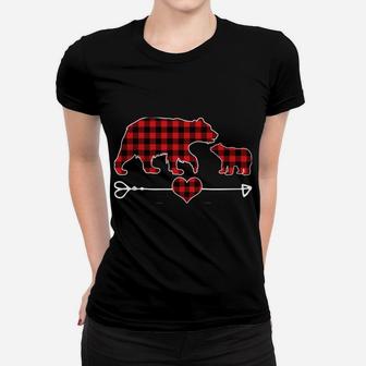 Nana Bear Christmas Pajama Red Plaid Buffalo Family Gift Women T-shirt | Crazezy