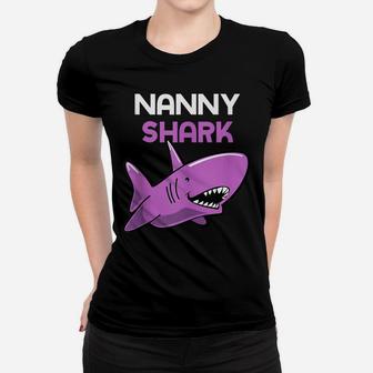 Nanny Shark Funny Family Gift Christmas Women T-shirt | Crazezy