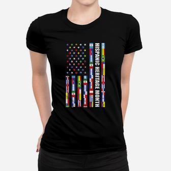 National Hispanic Heritage Month Usa Flag All Countries Women T-shirt | Crazezy