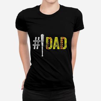 Number One Softball Fan Dad Gift From Daughter Women T-shirt | Crazezy