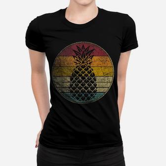 Pineapple Fruit Retro Style Vintage Distressed 70S 80S Gift Women T-shirt | Crazezy