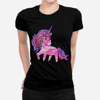 Pink Camo Unicorn Camouflage - Cute Mythical Animal Lovers Women T-shirt | Crazezy
