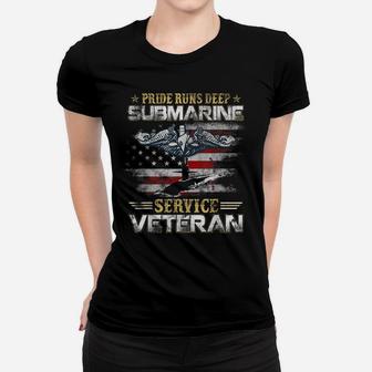 Pride Runs Deep Submarine Service Veteran Flag Patriotic Men Women T-shirt | Crazezy UK