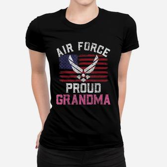 Proud Air Force Grandma American Flag Veteran Gift Women T-shirt | Crazezy