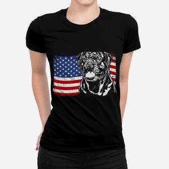 Proud French Mastiff American Flag Patriotic Dog Gift Women T-shirt | Crazezy AU