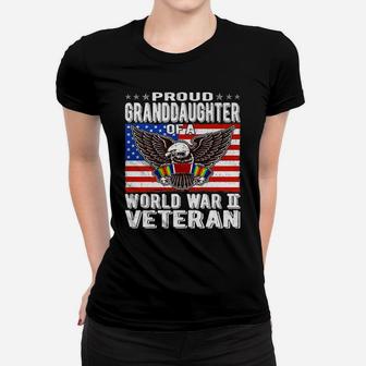Proud Granddaughter Of A World War 2 Veteran WW2 Family Gift Women T-shirt | Crazezy DE