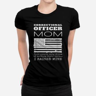 Proud Mother Of A Correctional Officer Mom Us American Flag Women T-shirt | Crazezy UK