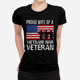 Proud Wife Vietnam War Veteran Husband Wives Matching Design Women T-shirt | Crazezy