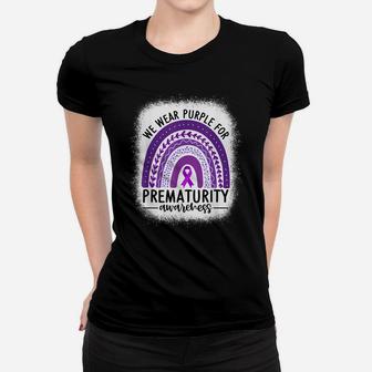 Rainbow Preemie - We Wear Purple For Prematurity Awareness Women T-shirt | Crazezy