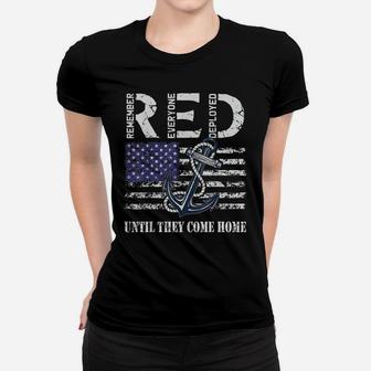 Red Friday Military Deployed Navy Soldier Us Flag Veteran Women T-shirt | Crazezy