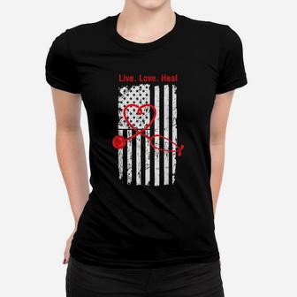 Rn Lvn Cna Nurse Us American Flag Cool Nursing Graduate Gift Women T-shirt | Crazezy AU