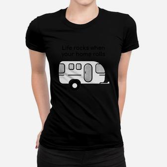 Rv Life Camper Camping Gift Caravan Design Funny Women T-shirt | Crazezy AU