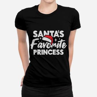 Santa's Favorite Princess Family Group Christmas Matching Women T-shirt | Crazezy UK